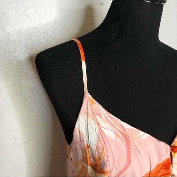 Able the Label Flower Bomb orange floral high low sundress size Medium NWT - Picture 5 of 12